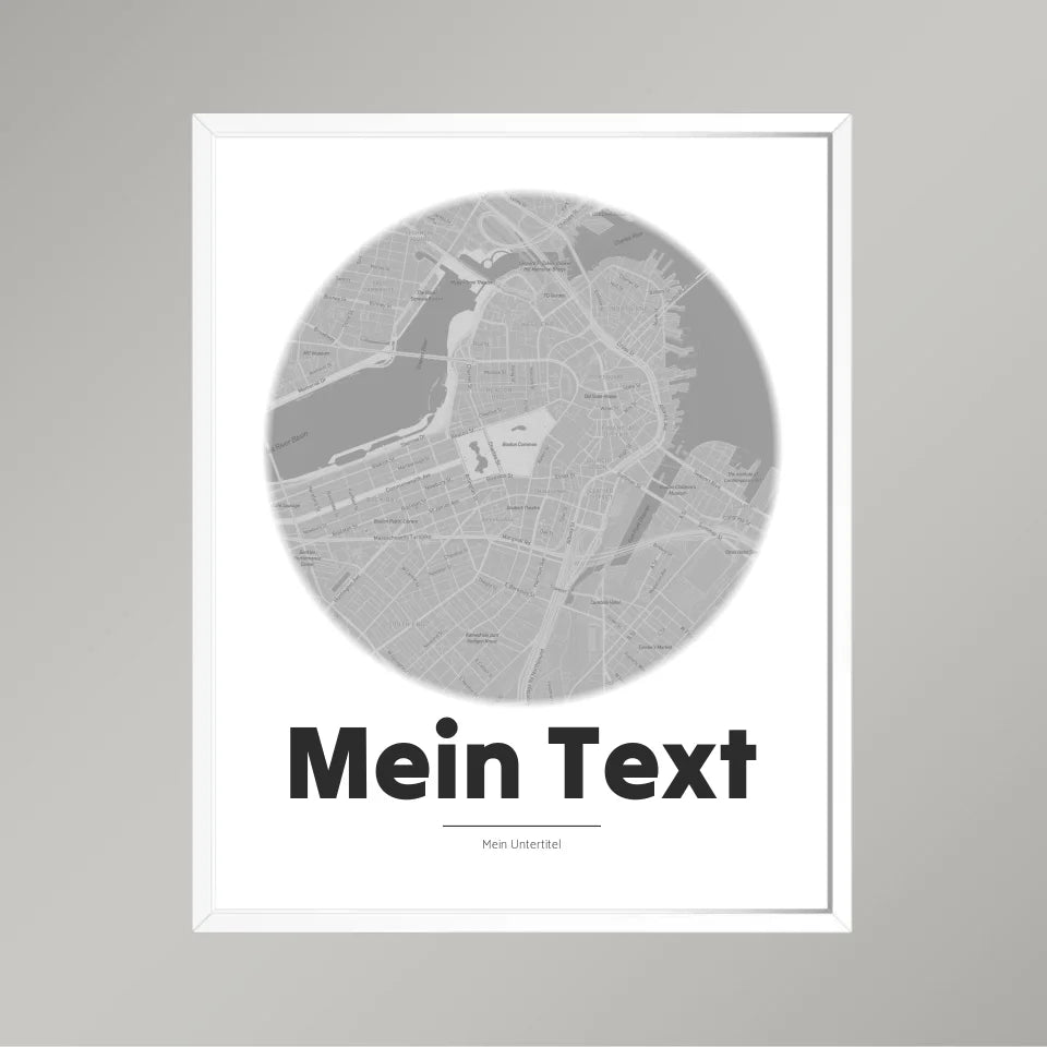 Personalisierte Landkarte &quot;bold Blickpunkt&quot; - dein Ort + Text | Hochformat