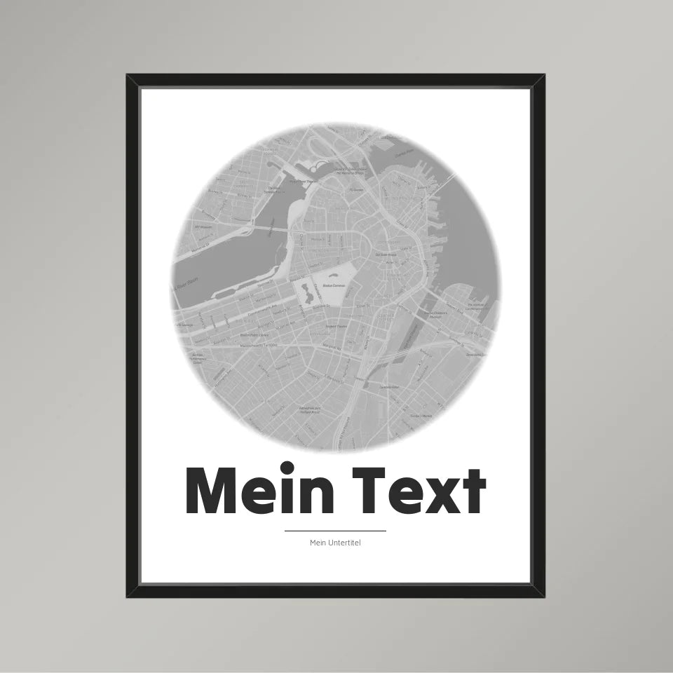 Personalisierte Landkarte &quot;bold Blickpunkt&quot; - dein Ort + Text | Hochformat