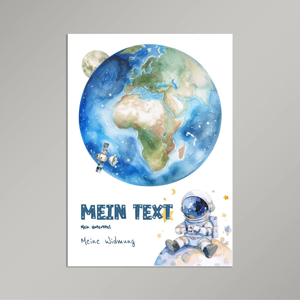 Personalisiertes-Kinderposter-mit-eigenem-Text-und-Astronauten-Motiv-21x30cm-Hochformat