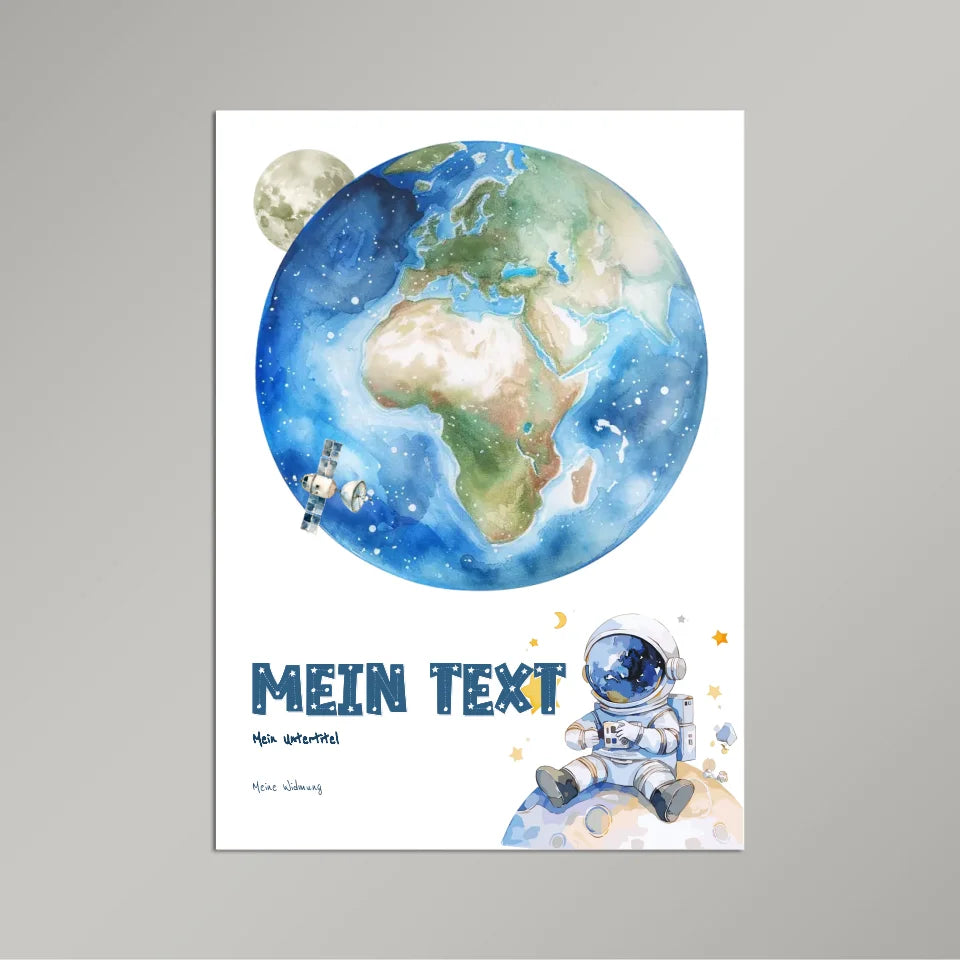 Personalisiertes-Kinderposter-mit-eigenem-Text-und-Astronauten-Motiv-50x70cm-Hochformat