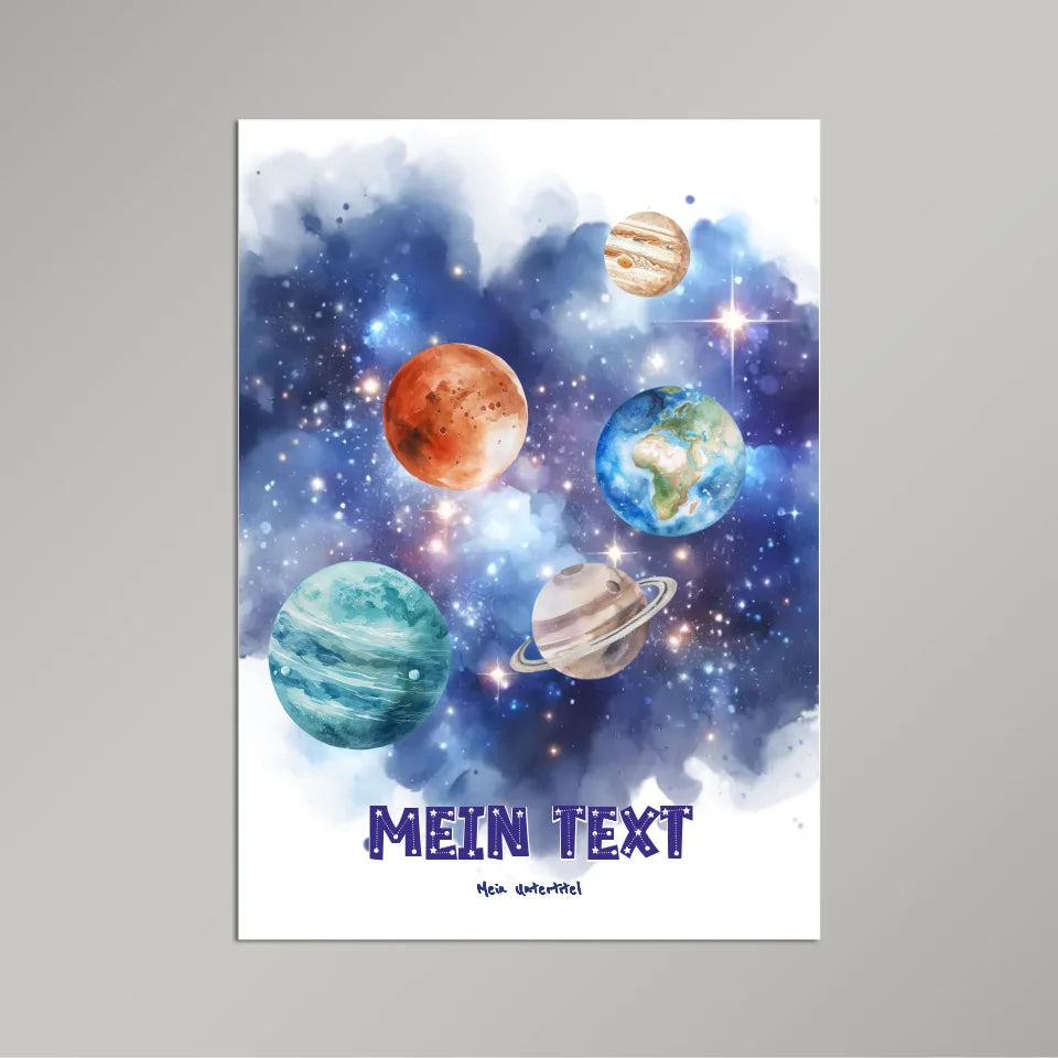 Personalisiertes-Kinderposter-mit-eigenem-Text-und-Planeten-Motiv-21x30cm-Hochformat