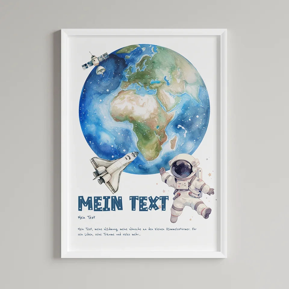 Personalisiertes-Kinderposter-mit-eigenem-Text-und-springendem-Astronauten-Motiv-Hochformat