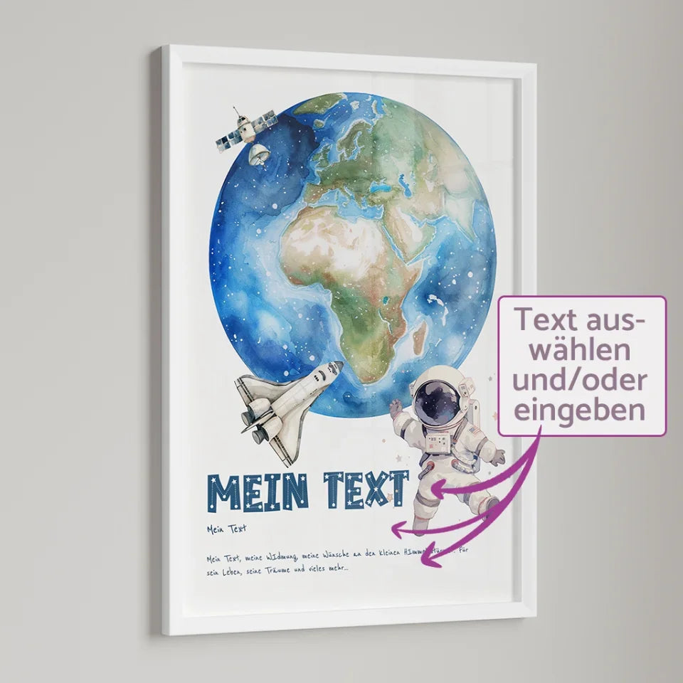 Personalisiertes-Kinderposter-mit-eigenem-Text-und-Springendem-Astronauten-Motiv-Hochformat-Pesonalisierungsmöglichkeiten