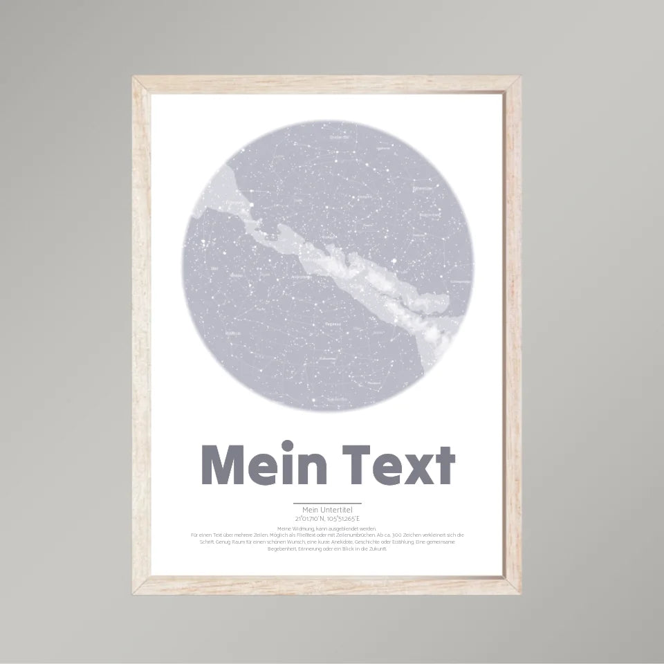 [Personalisierte/s-Sternenkarte/Kinderposter/Landkarte...]-mit-eigenem-Text-und-[Motiv]-30x40cm-Hochformat-im-Holzrahmen-natur