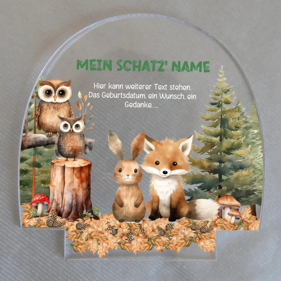 Wechselmotiv-für-personalisiertes-Nachtlicht-mit-Hase-Fuchs-und-Eulen-Motiv-und-Name-14,8x14,8x0,4cm