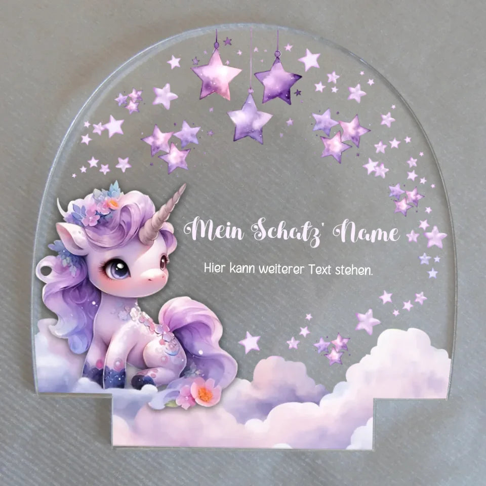 Wechselmotiv-für-personalisiertes-Nachtlicht-mit-lila-einhorn-Motiv-und-Name-14,8x14,8x0,4cm