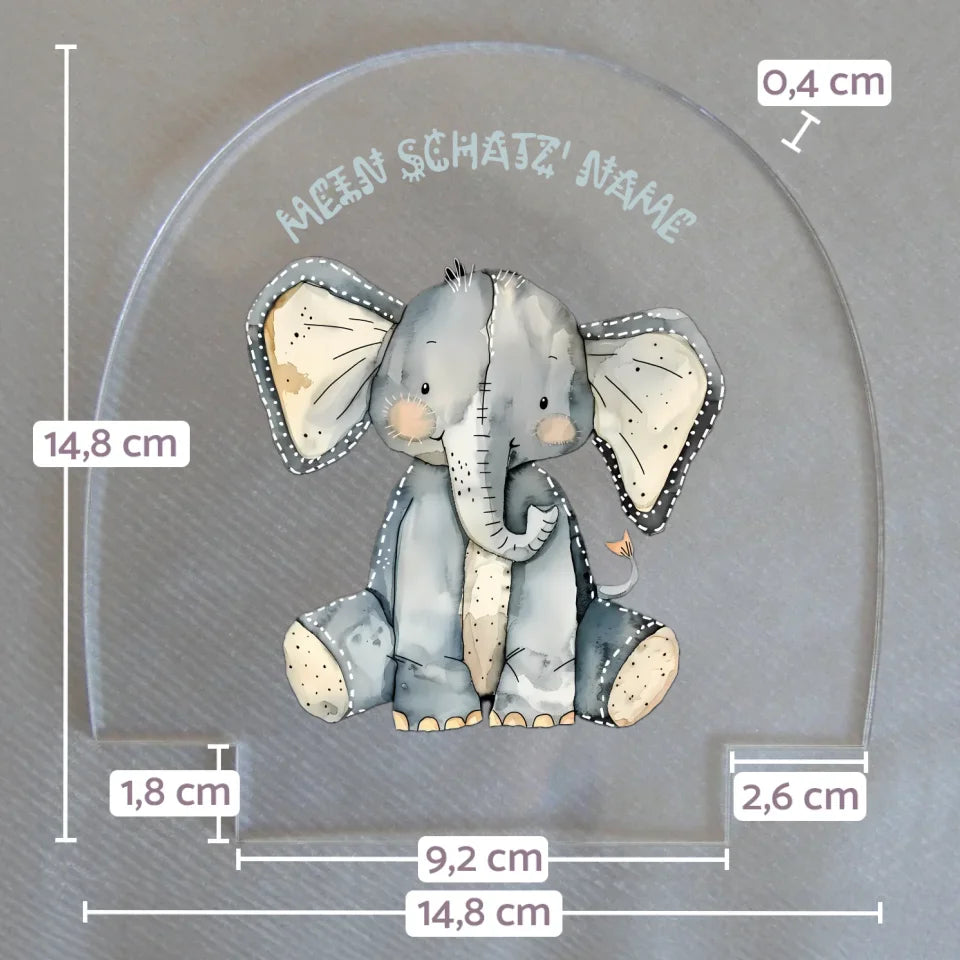 Wechselmotiv-für-personalisiertes-Nachtlicht-mit-Name-und-elefant-Motiv-mit-Massangaben-14,8x14,8x0,4cm