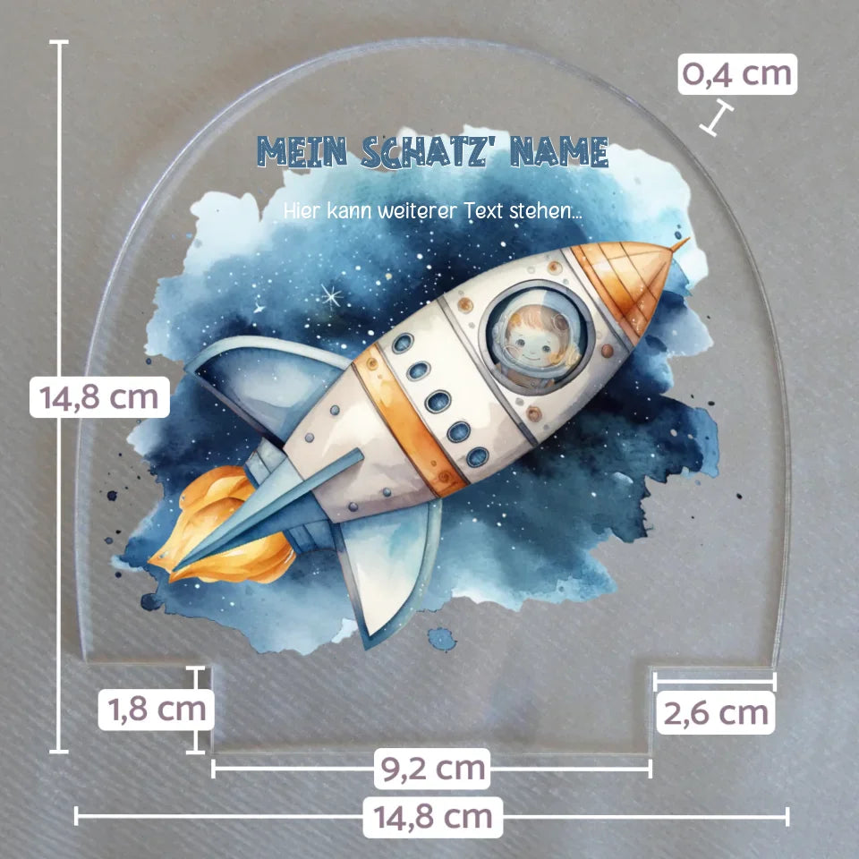 Wechselmotiv-für-personalisiertes-Nachtlicht-mit-Name-und-raketen-Motiv-mit-junge-mit-Massangaben-14,8x14,8x0,4cm